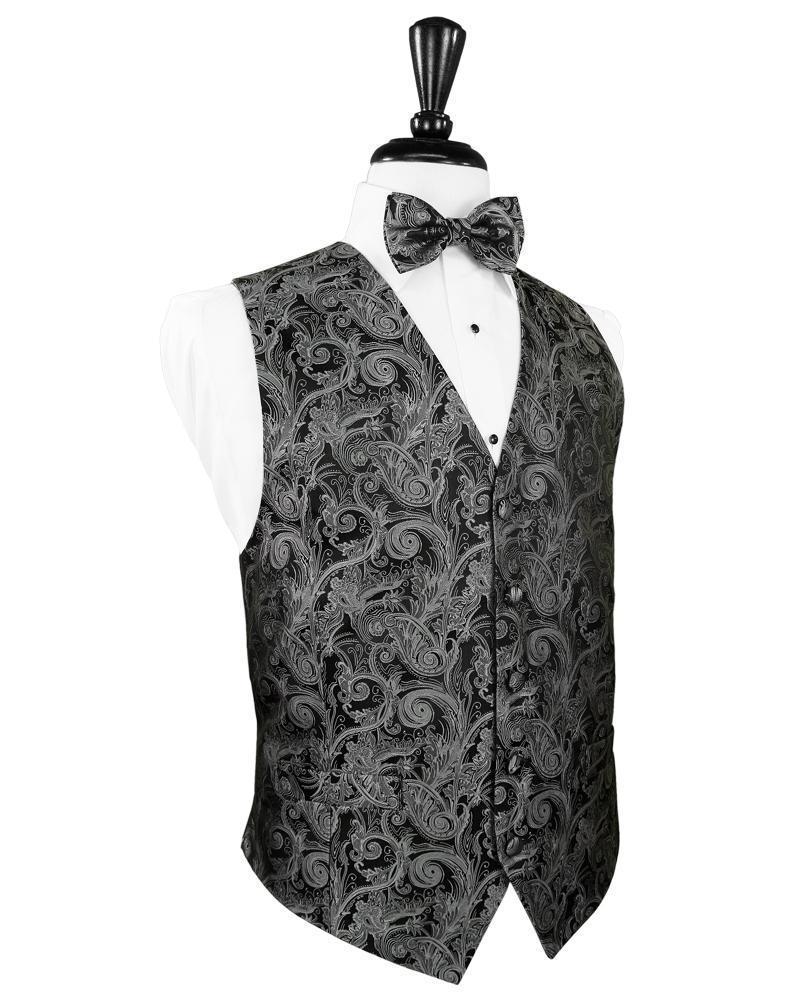 Silver Tapestry Silk Tuxedo Vest  CardiInternational.com
