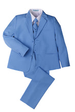 Little Tuxedos "Mason" Kids Cornflower Blue Suit (5-Piece Set)