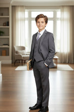 BLACKTIE "Liam" Kids Charcoal Suit (5-Piece Set)