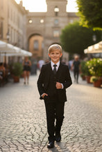 BLACKTIE "Liam" Kids Onyx Black Suit (5-Piece Set)
