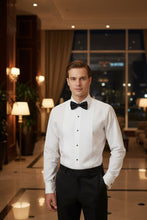 Cardi "Charles" White Spread Collar Tuxedo Shirt