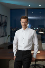 Cardi "Charles" White Spread Collar Tuxedo Shirt