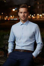 Cardi "Jamison" Blue Twill Spread Collar Dress Shirt