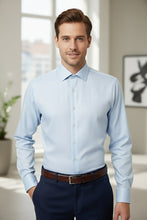 Cardi "Jamison" Blue Twill Spread Collar Dress Shirt