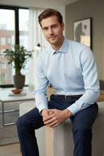 Cardi "Jamison" Blue Twill Spread Collar Dress Shirt