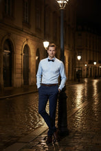 Cardi "Jamison" Blue Twill Spread Collar Dress Shirt