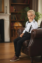 Little Tuxedos "Wyatt" Kids Black 4-Piece Barn Wedding Set