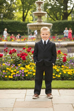Little Tuxedos "Mason" Kids Black Suit (5-Piece Set)