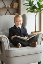Little Tuxedos "Mason" Kids Black Suit (5-Piece Set)