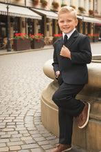 Little Tuxedos "Mason" Kids Black Suit (5-Piece Set)