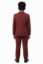 Little Tuxedos "Mason" Kids Burgundy Suit (5-Piece Set)
