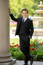 Little Tuxedos "Mason" Kids Dark Charcoal Suit (5-Piece Set)