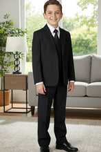 Little Tuxedos "Mason" Kids Dark Charcoal Suit (5-Piece Set)