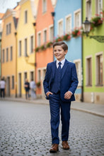 Little Tuxedos "Mason" Kids Indigo Suit (5-Piece Set)