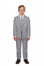 Little Tuxedos "Mason" Kids Light Grey Suit (5-Piece Set)