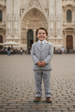 Little Tuxedos "Mason" Kids Light Grey Suit (5-Piece Set)