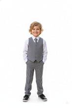 Little Tuxedos "Mason" Kids Medium Grey Suit (5-Piece Set)