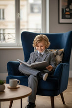 Little Tuxedos "Mason" Kids Medium Grey Suit (5-Piece Set)