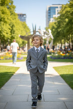 Little Tuxedos "Mason" Kids Medium Grey Suit (5-Piece Set)