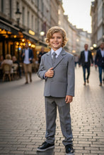 Little Tuxedos "Mason" Kids Medium Grey Suit (5-Piece Set)