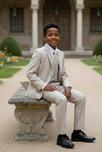 Little Tuxedos "Mason" Kids Tan Suit (5-Piece Set)