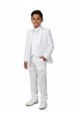 Little Tuxedos "Mason" Kids White Suit (5-Piece Set)