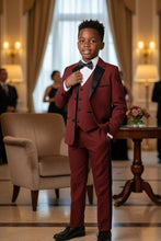 Little Tuxedos "Prodigy" Kids Burgundy Tuxedo (5-Piece Set)