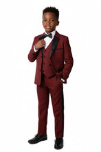 Little Tuxedos "Prodigy" Kids Burgundy Tuxedo (5-Piece Set)