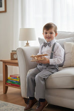 Little Tuxedos "Wyatt" Kids Heather Grey 4-Piece Barn Wedding Set