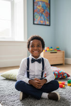 Little Tuxedos "Wyatt" Kids Navy 4-Piece Barn Wedding Set