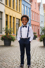 Little Tuxedos "Wyatt" Kids Navy 4-Piece Barn Wedding Set