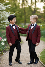 BLACKTIE "London" Kids Wine Tuxedo (5-Piece Set)
