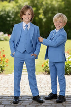 Little Tuxedos "Mason" Kids Cornflower Blue Suit (5-Piece Set)