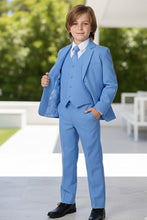 Little Tuxedos "Mason" Kids Cornflower Blue Suit (5-Piece Set)