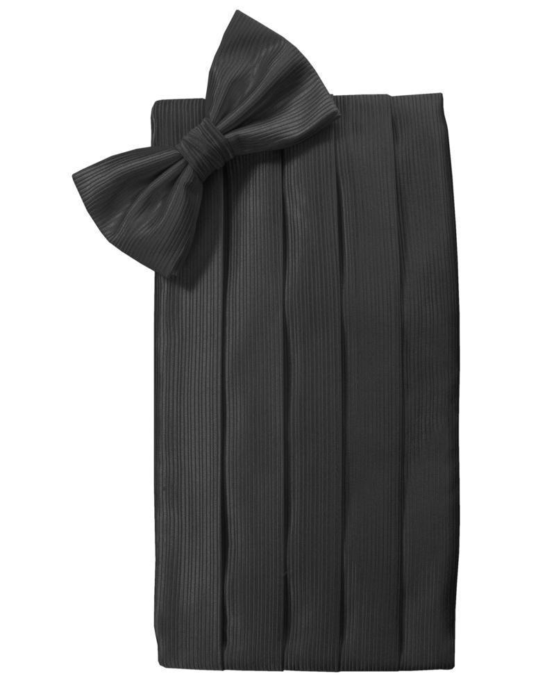 Black Faille Silk Cummerbund & Bow Tie Set Black Faille Silk Cummerbund & Bow Tie Set