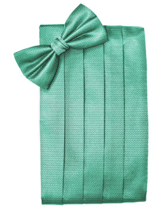 Cardi Aqua Herringbone Cummerbund