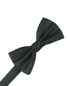 Cardi Asphalt Herringbone Bow Tie