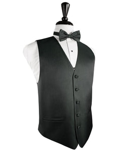 Cardi Asphalt Herringbone Tuxedo Vest