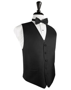 Cardi Black Herringbone Tuxedo Vest