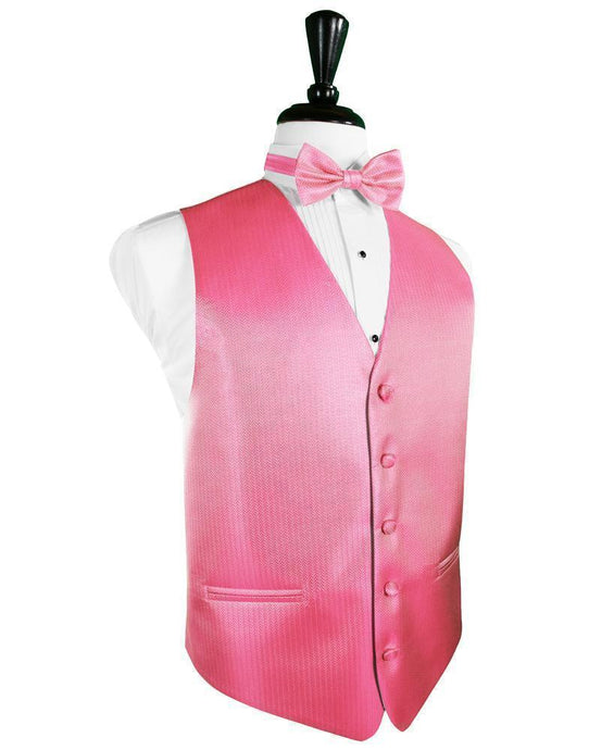 Cardi Bubblegum Herringbone Tuxedo Vest