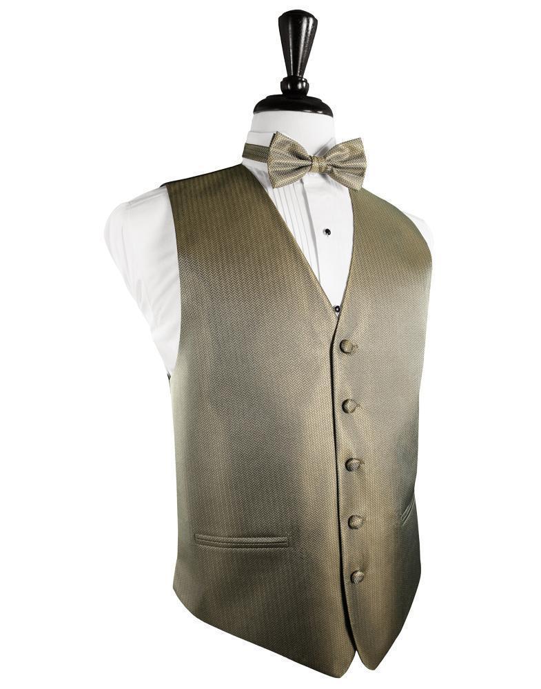 Cardi Champagne Herringbone Tuxedo Vest