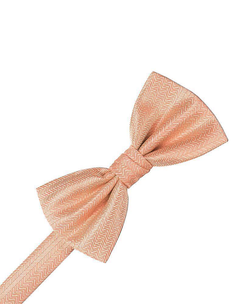 Cardi Coral Herringbone Kids Bow Tie