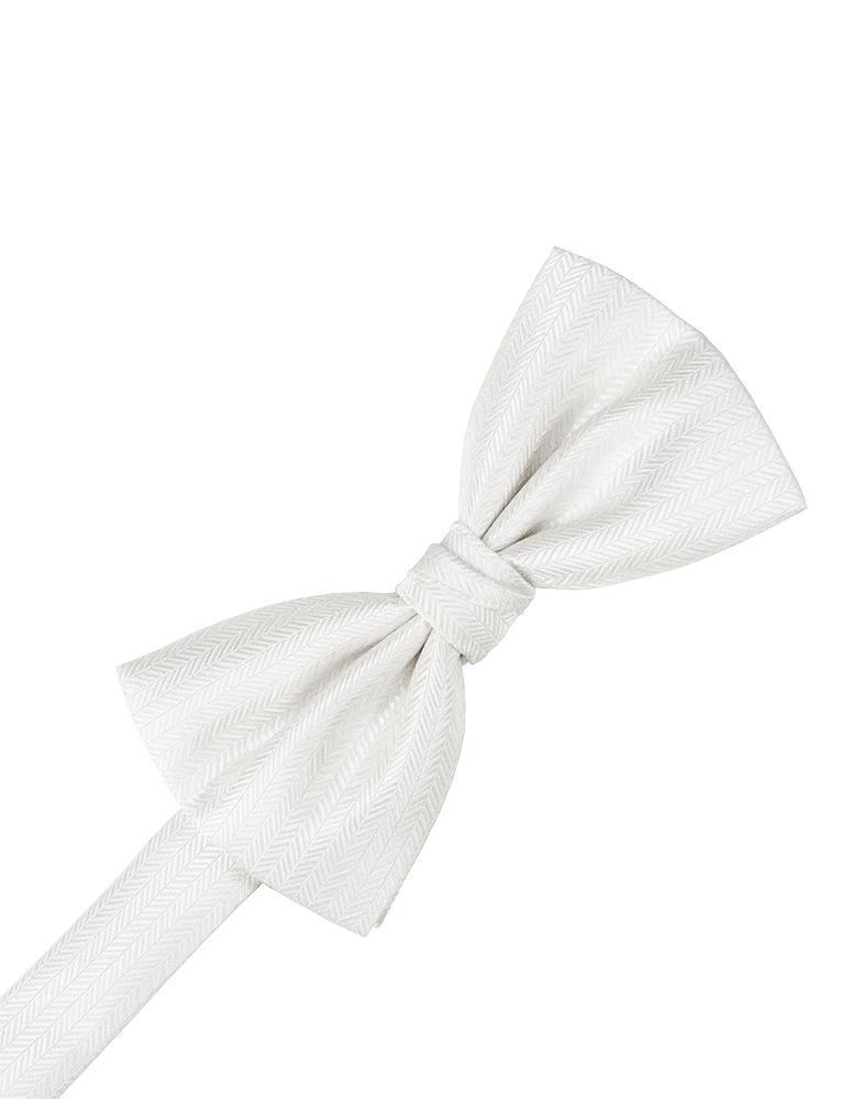 Cardi Diamond White Herringbone Bow Tie