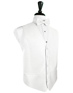 Cardi Diamond White Herringbone Tuxedo Vest