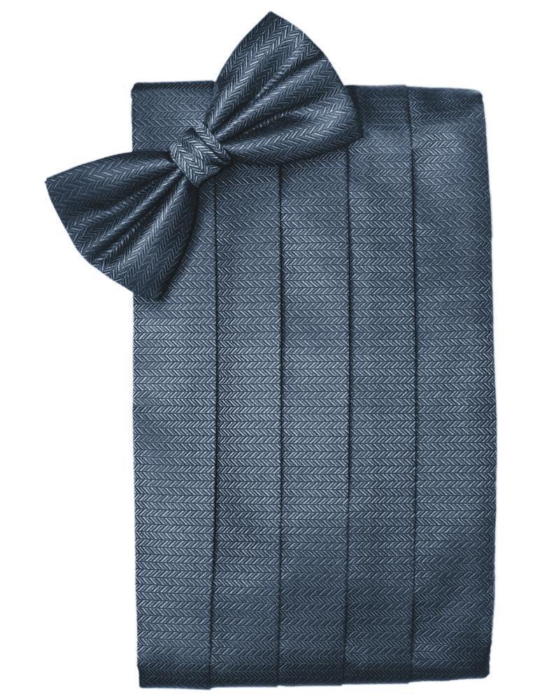 Cardi Haze Blue Herringbone Kids Cummerbund