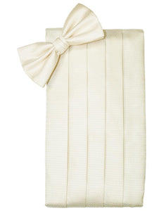 Cardi Ivory Herringbone Kids Cummerbund