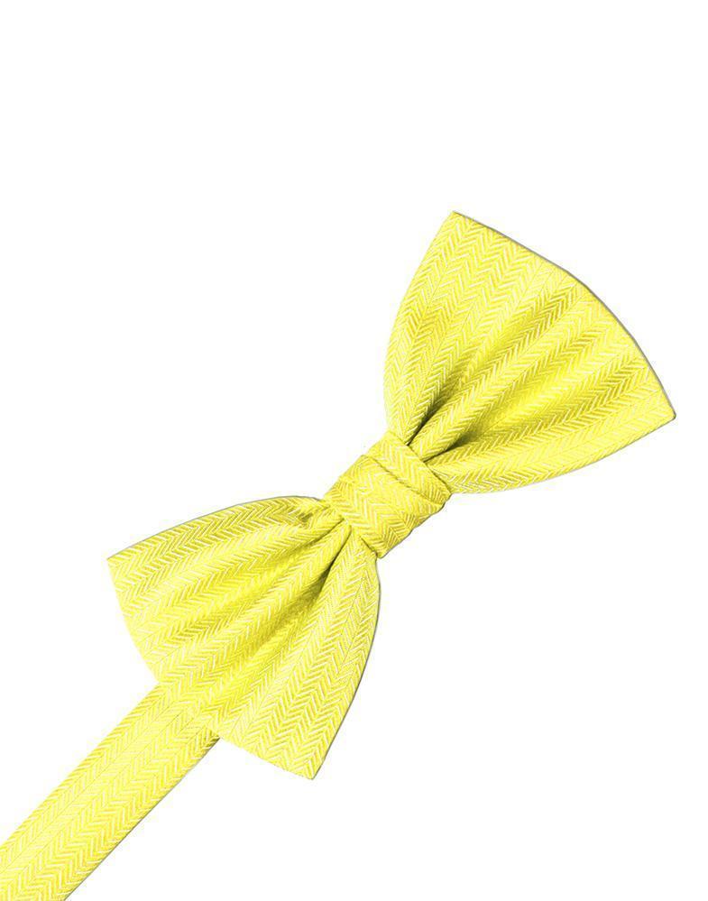 Cardi Lemon Herringbone Kids Bow Tie