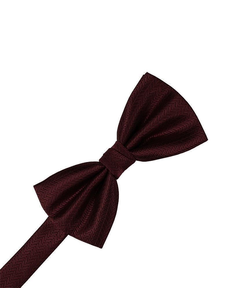 Cardi Merlot Herringbone Bow Tie