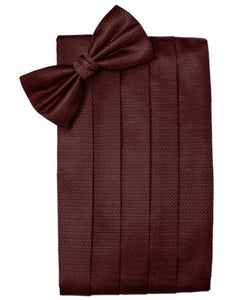 Cardi Merlot Herringbone Kids Cummerbund