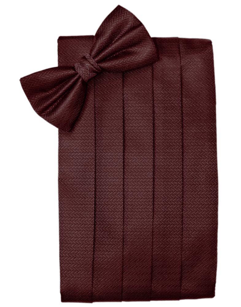 Cardi Merlot Herringbone Kids Cummerbund